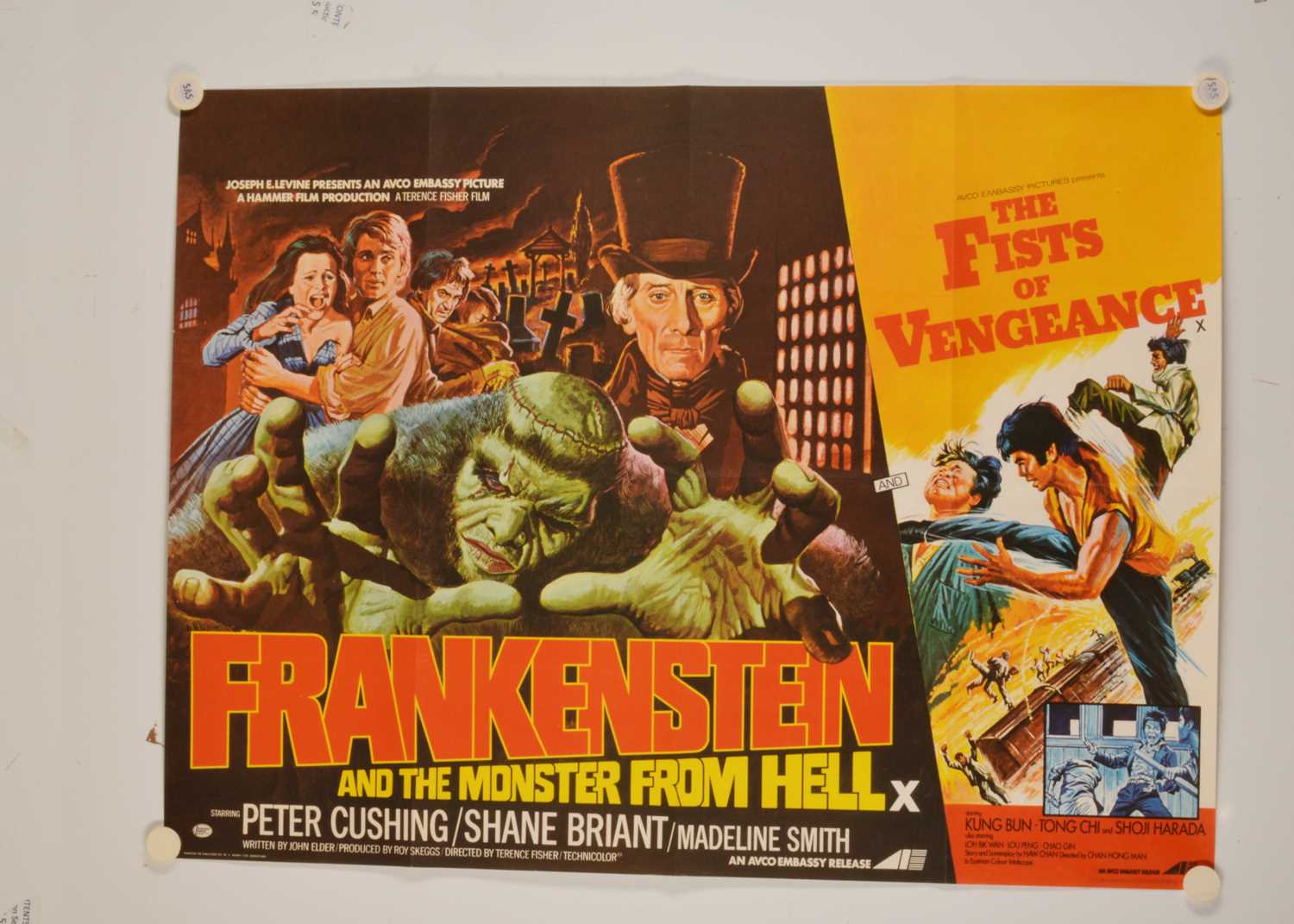 Frankenstein and the Monster From Hell / Fists of Vengeance Quad Poster,