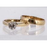 An 18ct gold diamond solitaire,