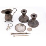 A small group of silver and other collectable items,