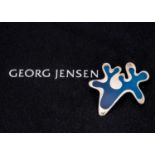 Henning Koppel for Georg Jensen blue 370 silver brooch,