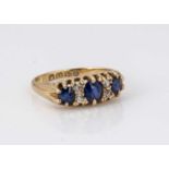 A Victorian 18ct gold sapphire and diamond dress ring,