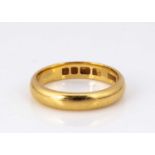 A 22ct gold D shaped wedding band,