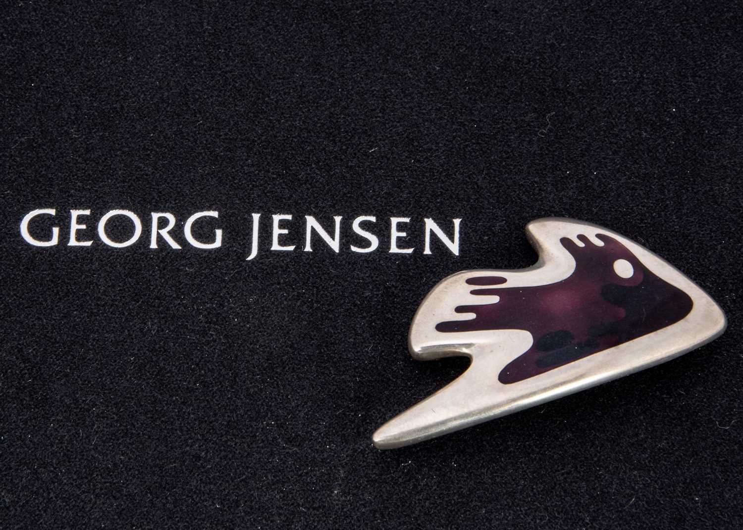 Henning Koppel for Georg Jensen purple fish 307 silver brooch,