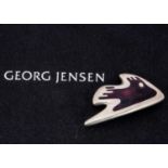 Henning Koppel for Georg Jensen purple fish 307 silver brooch,