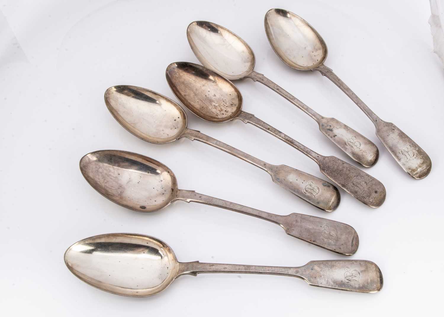 A set of six Victorian silver tablespoons by Elizabeth Eaton,