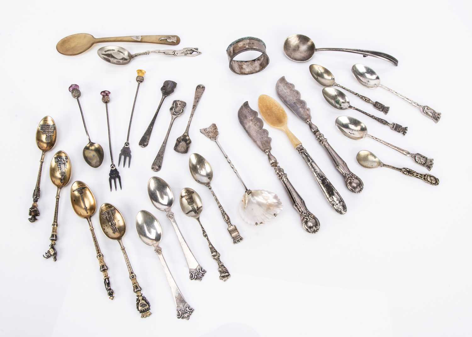 A collection of British and Continental spoons and other interesting items,