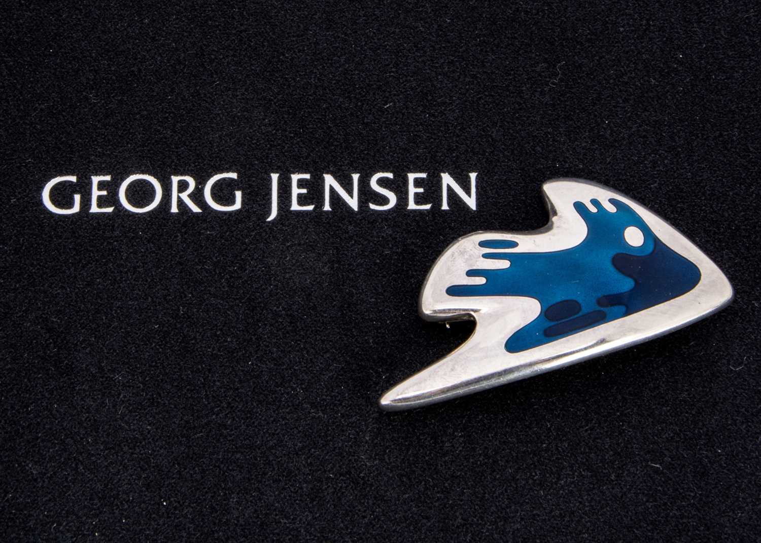 Henning Koppel for Georg Jensen blue fish 307 silver brooch,