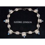 An early Georg Jensen silver and opal necklace no.3,
