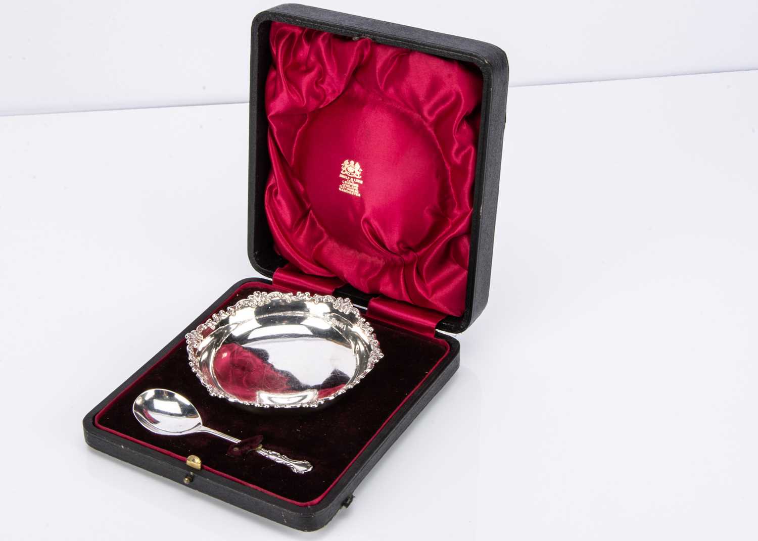 A cased George V silver Christening bowl and spoon by George Jackson & David Fullerton, - Image 3 of 3