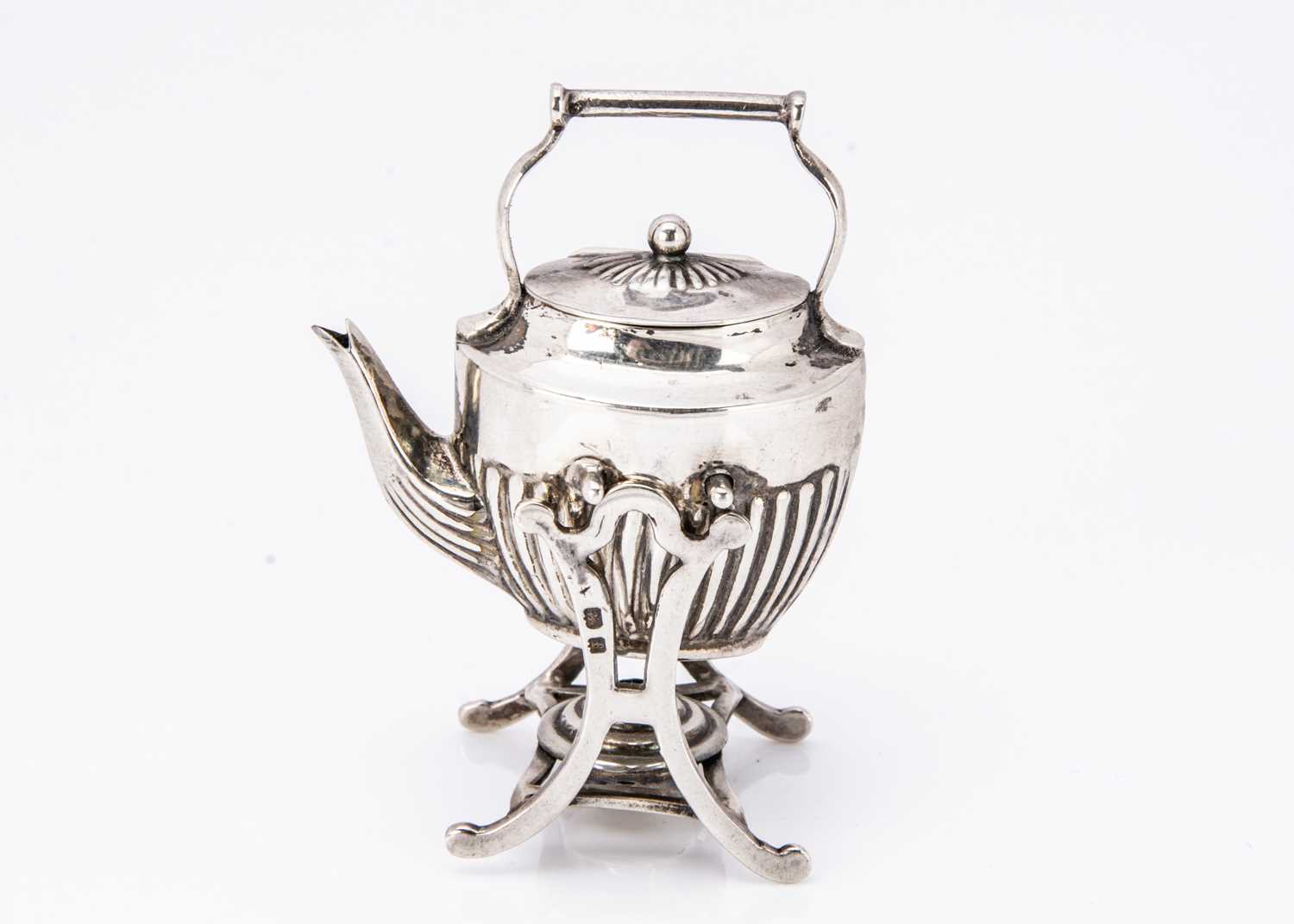 A miniature silver kettle on stand, - Image 2 of 2