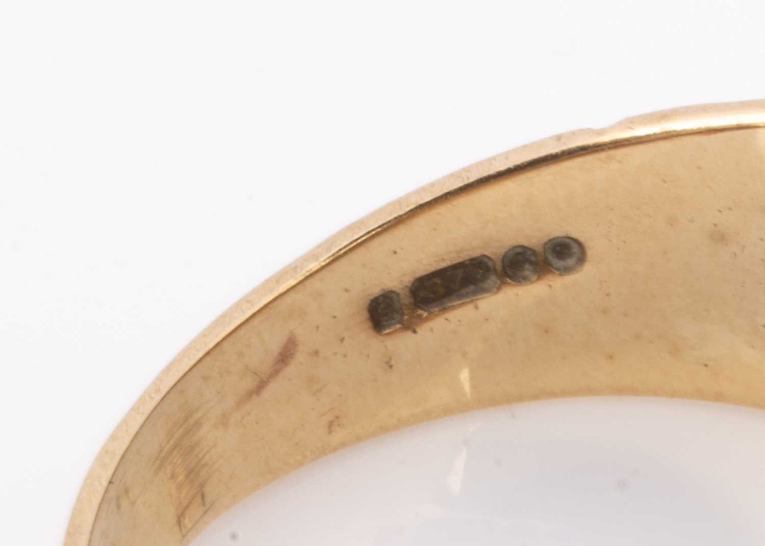 A 9ct gold garnet signet ring, - Image 2 of 2