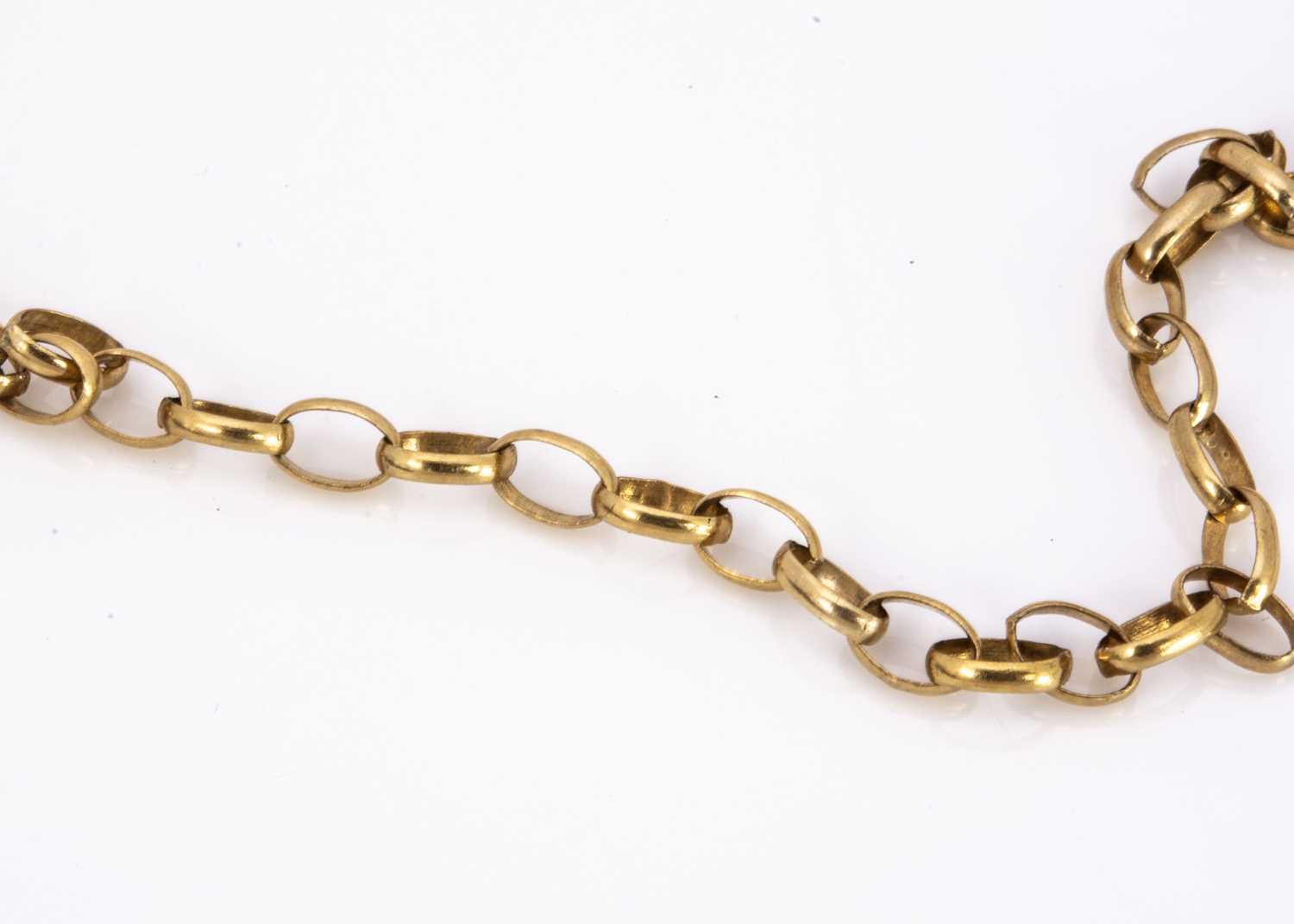 A 9ct gold oval linked necklace, - Image 2 of 2