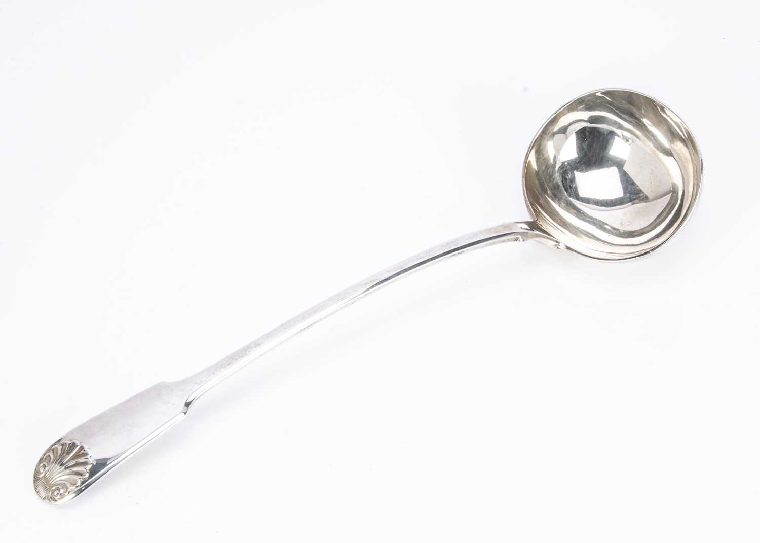 A Victorian silver soup ladle by George Wintle,