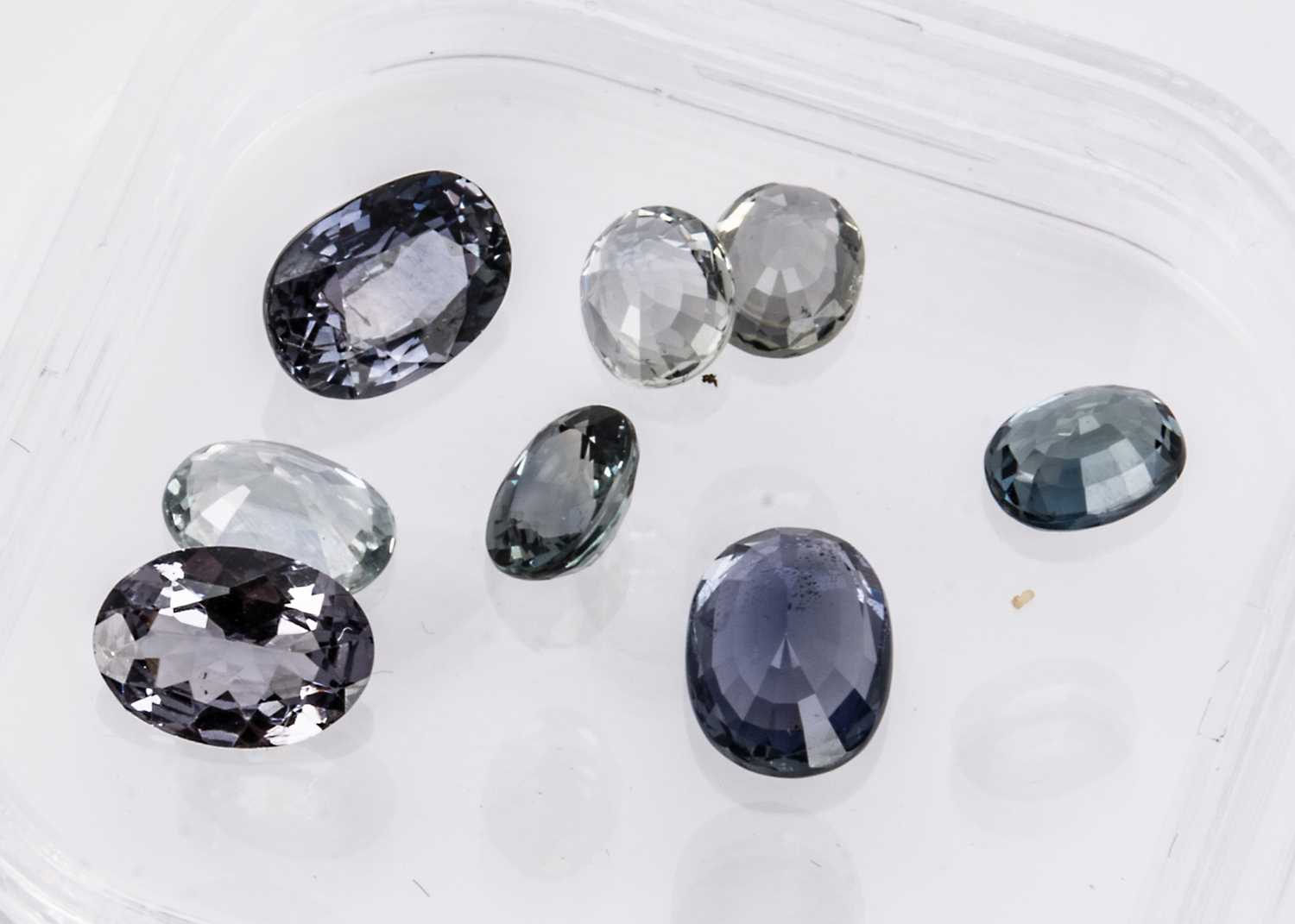 Eight certificated Madagascan Blue Sapphires,