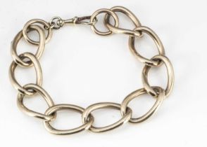 A 9ct gold large oval curb linked chain bracelet,