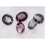 Five certificated Burmese Spinels,