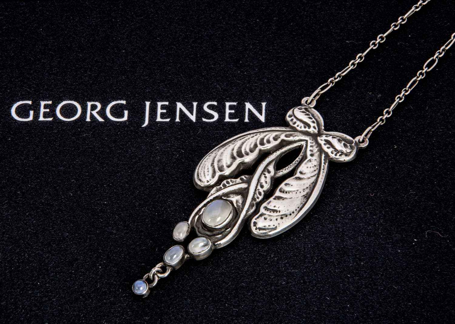 An early 20th century Georg Jensen no 3 silver moonstone pendant,