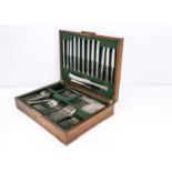 A harlequin 1950s and later silver canteen of cutlery for six,