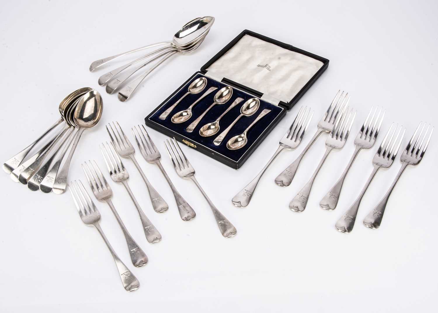 A part canteen of Victorian silver cutlery by ES,