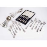 A part canteen of Victorian silver cutlery by ES,