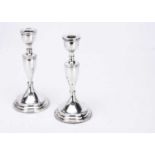 A pair of 1960s silver filled candlesticks by T&S,