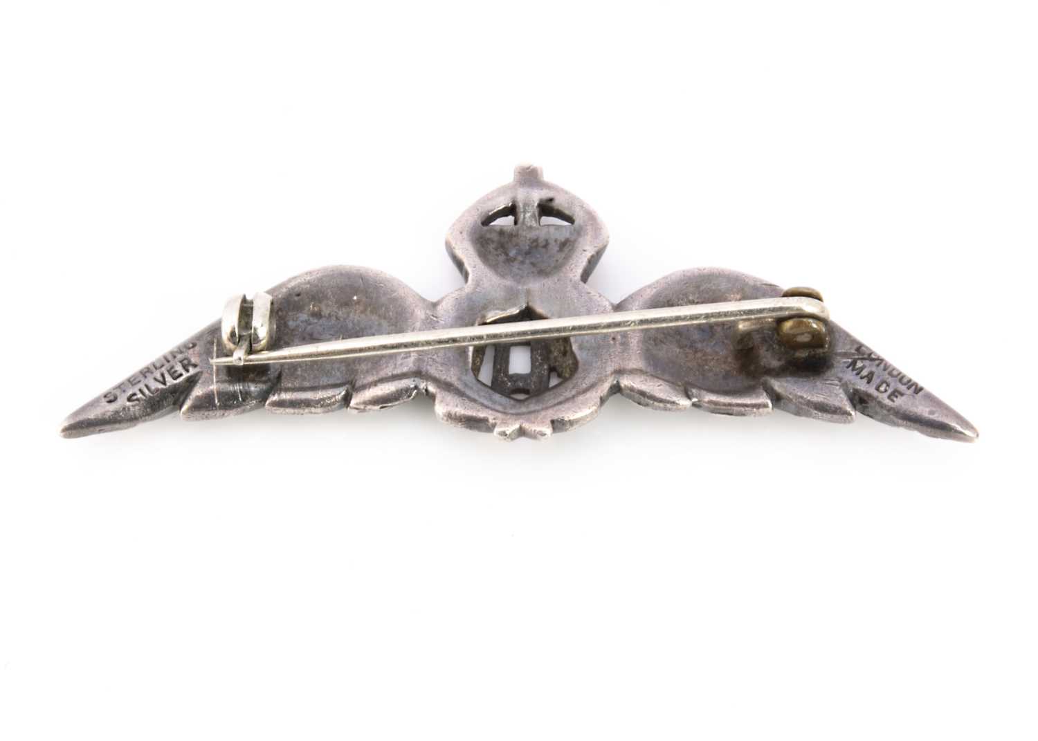 An early 20th Century silver, marcasite and enamel RAF sweetheart brooch, - Image 2 of 2