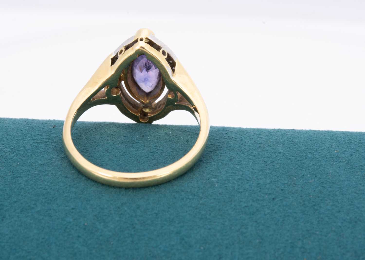 An 18ct gold sapphire and diamond dress ring, - Image 2 of 2