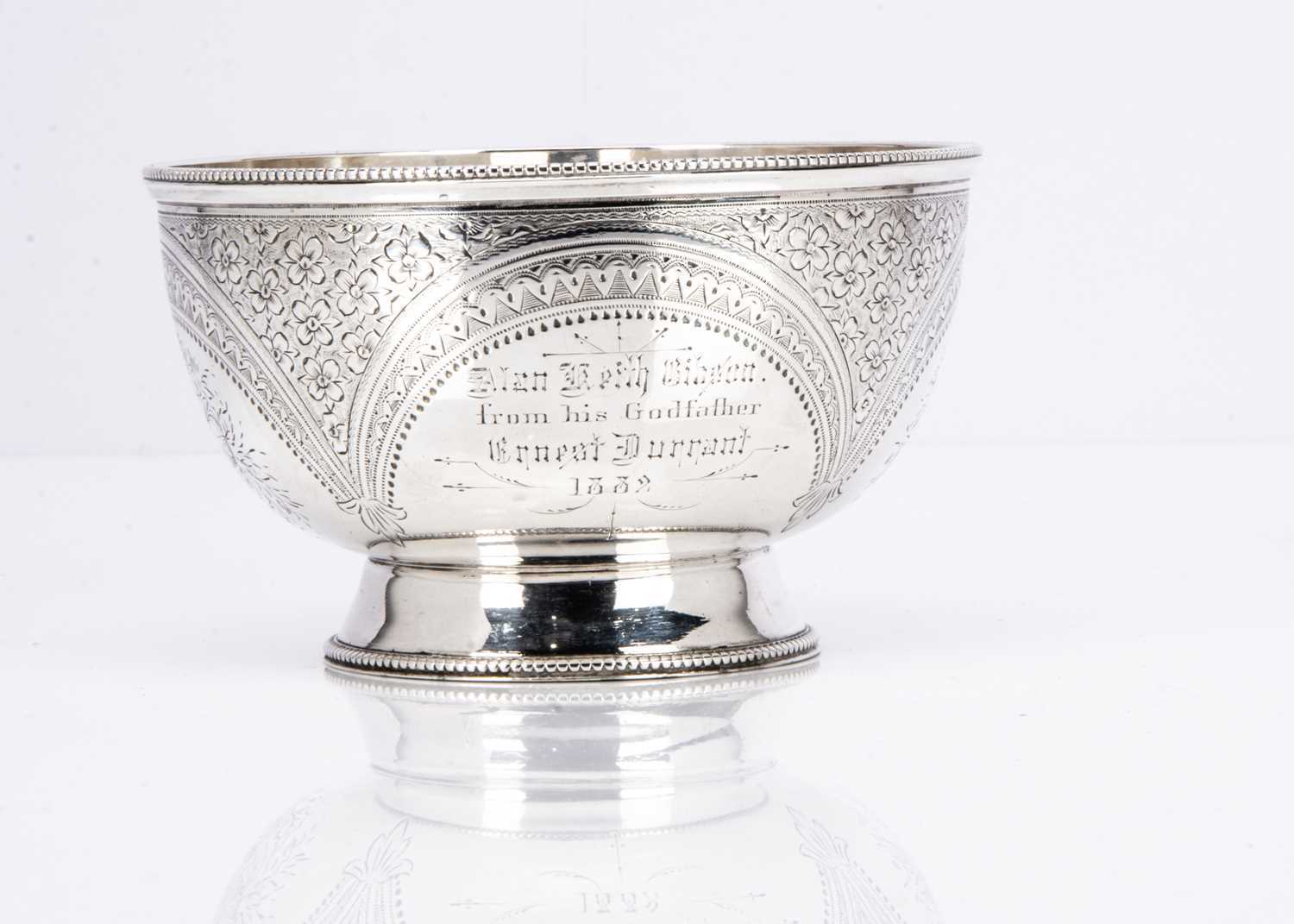 A Victorian silver Christening bowl by WE,