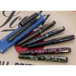 Six vintage fountain pens,