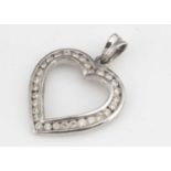 A diamond set heart pendant,