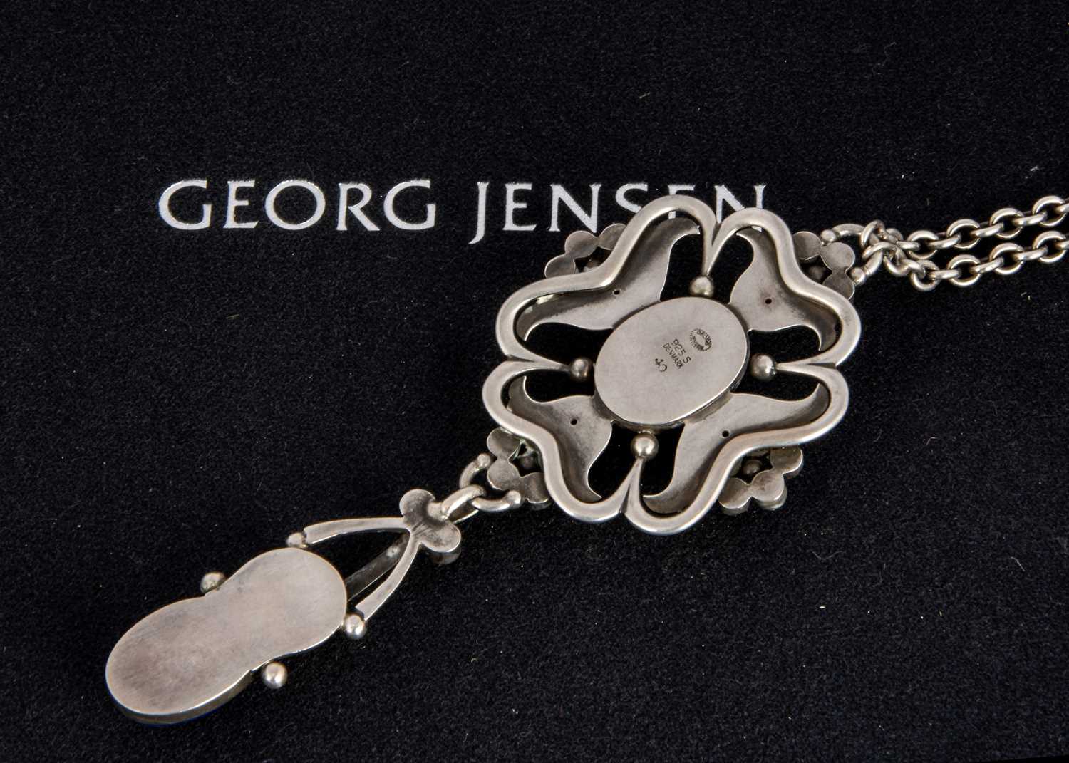 Georg Jensen silver and lapis pendant and chain no.40 - Image 2 of 3