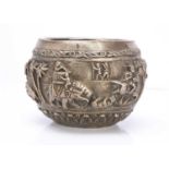 A late 19th Century Indian silver bowl,