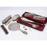 Six Victorian and later dressing table items,