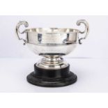 An Edwardian silver twin handled trophy cup,