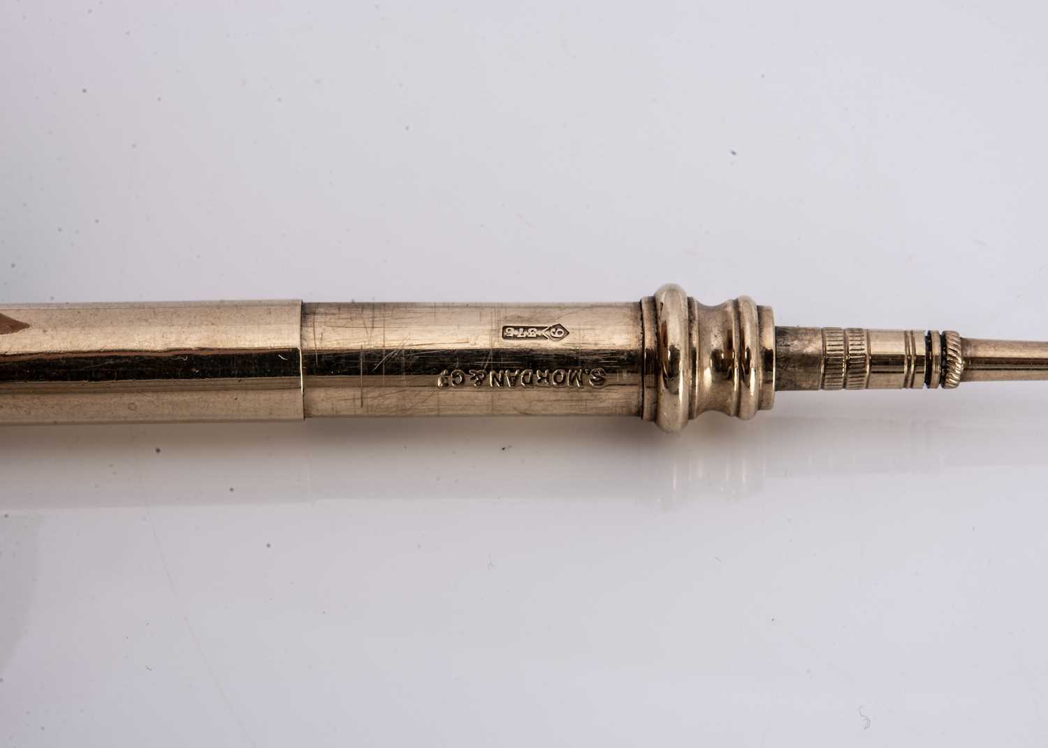 Two 9ct gold telescopic retractable pencils, - Image 2 of 2