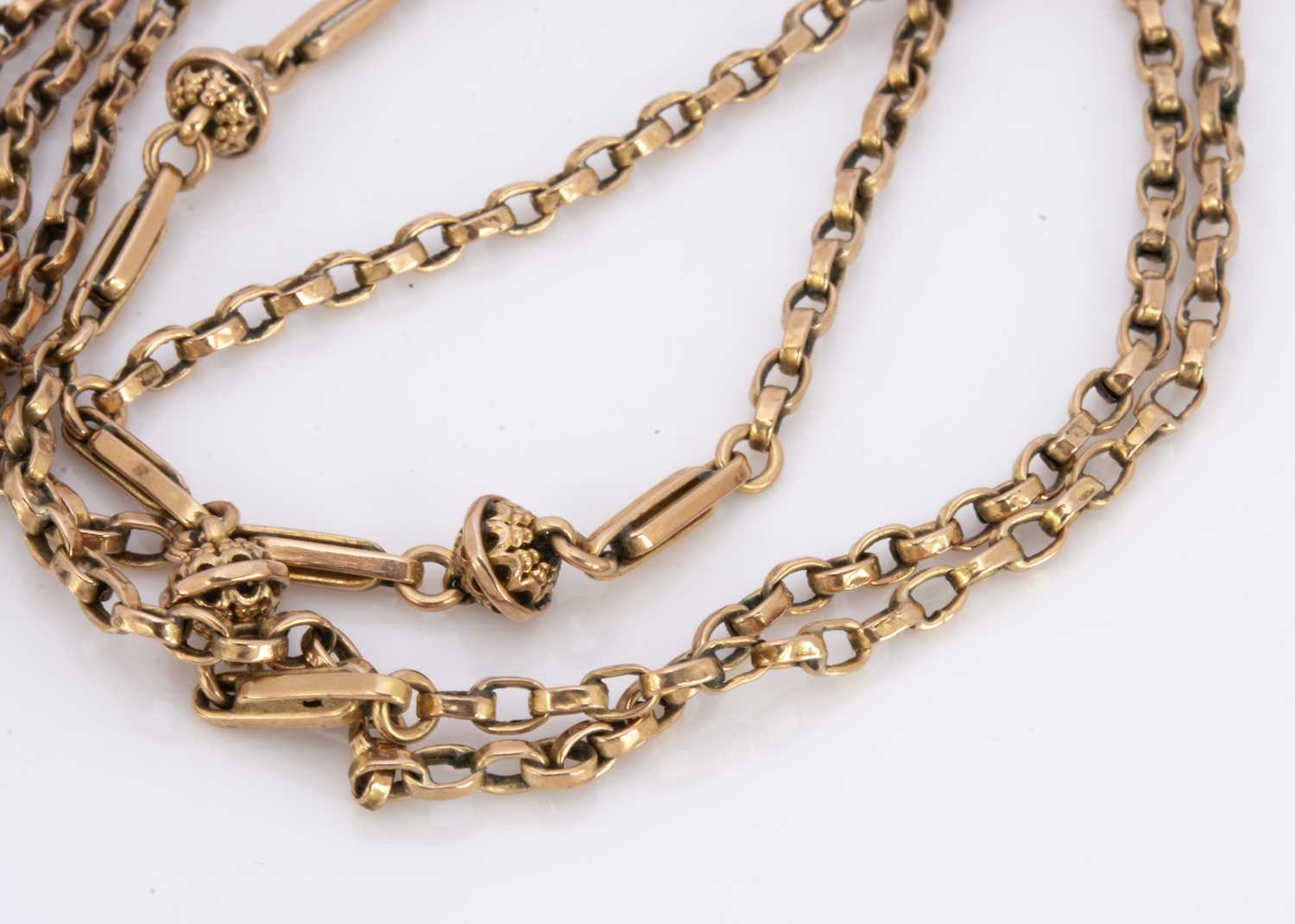 A 9c marked fancy linked guard chain, - Image 2 of 2