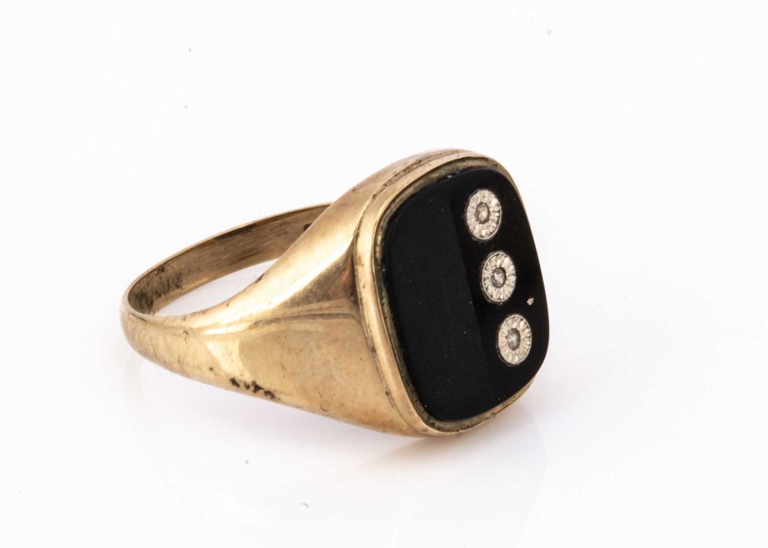 An onyx signet ring,