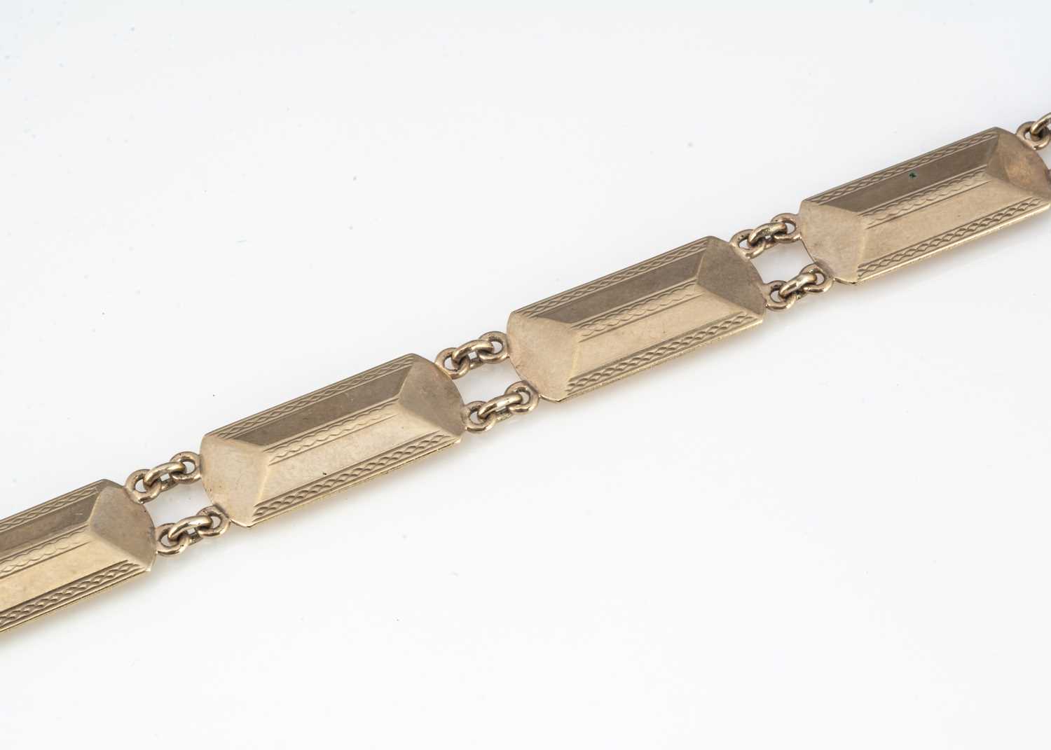 A 9ct gold Art Deco chain bracelet, - Image 3 of 3