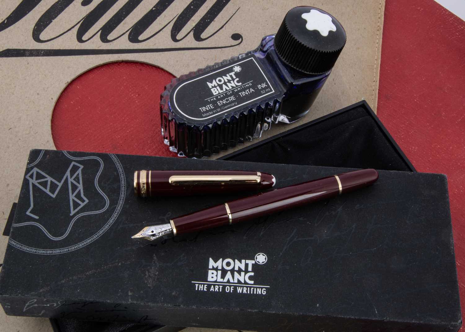 A modern Mont Blanc Meisterstuck fountain pen,