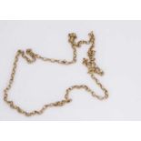 A 9ct gold oval linked necklace,