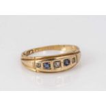 A Victorian 18ct gold diamond and sapphire dress ring,