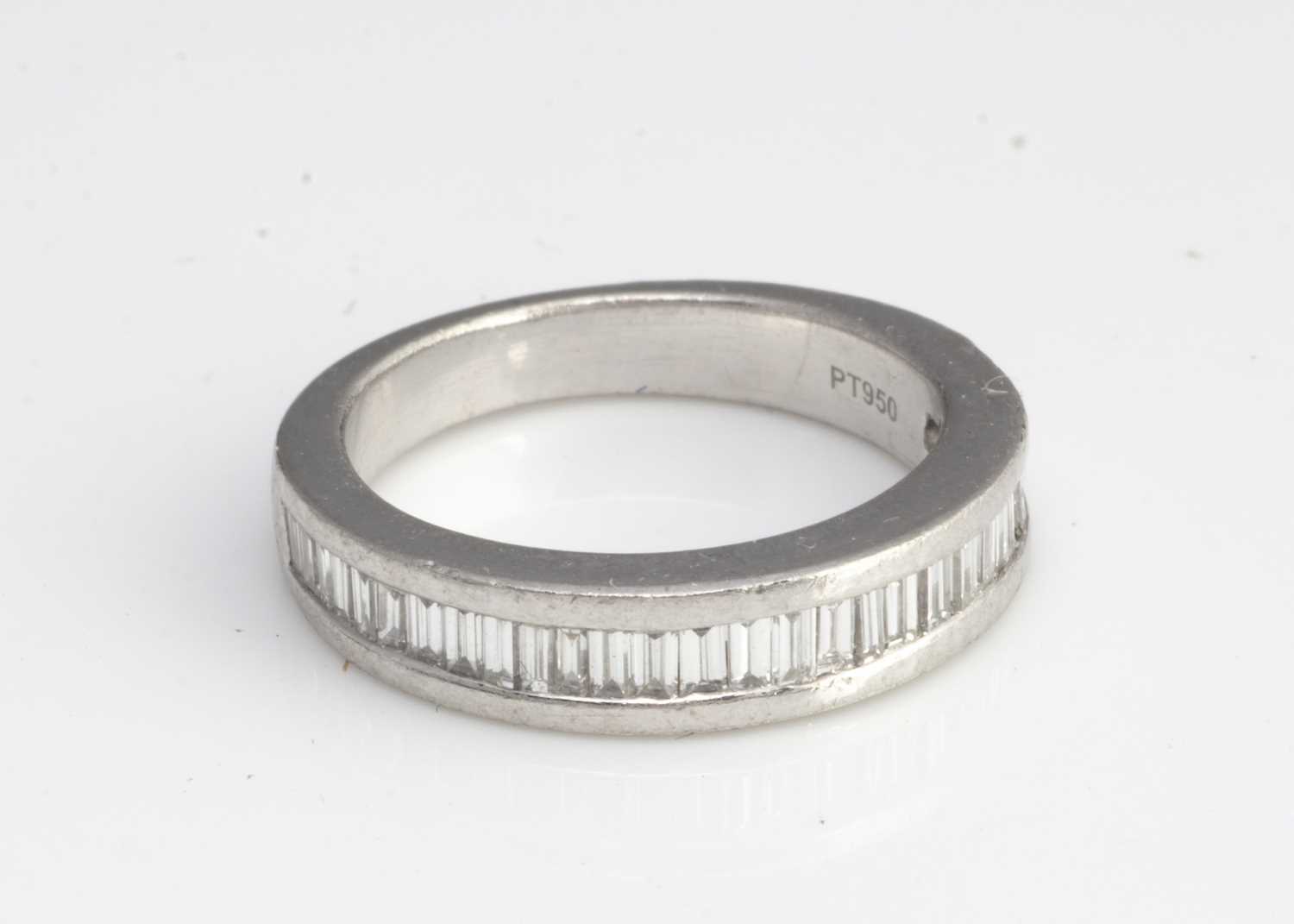 A platinum diamond half hoop eternity ring, - Image 2 of 2