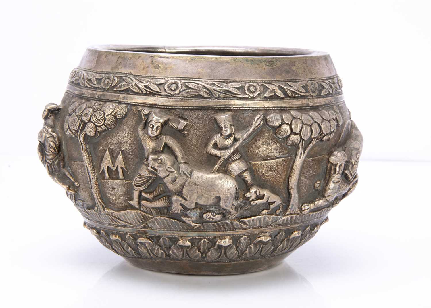 A late 19th Century Indian silver bowl, - Image 3 of 3