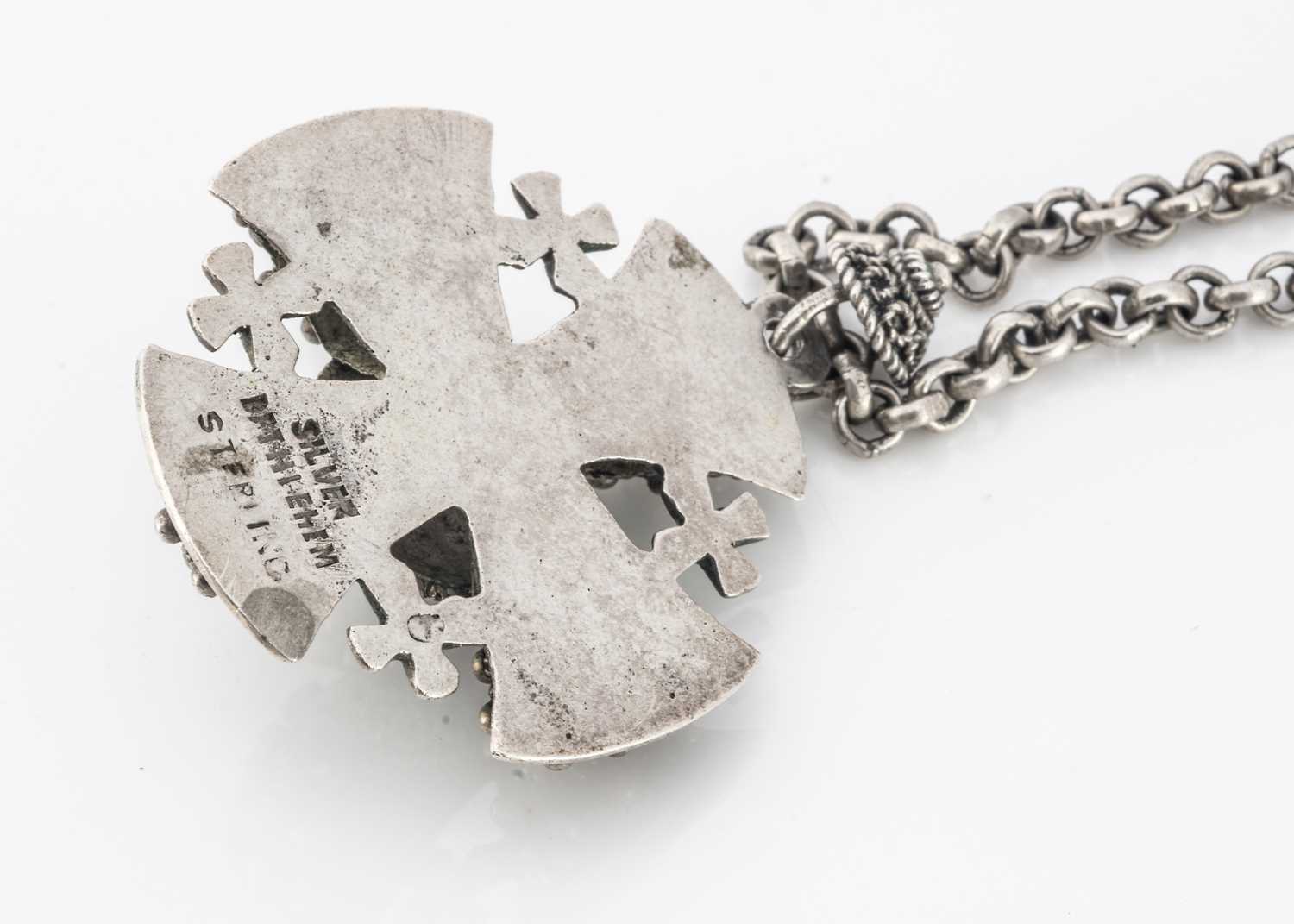 A silver Coptic cross pendant, - Image 2 of 2