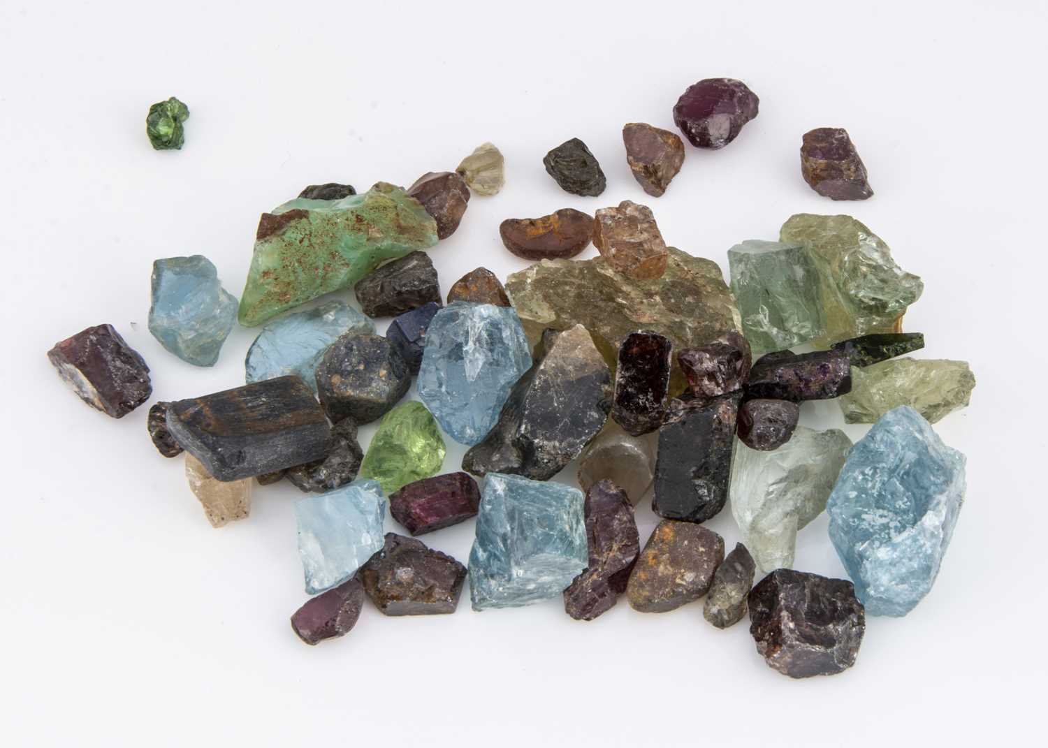 A good collection of large rough gemstones,