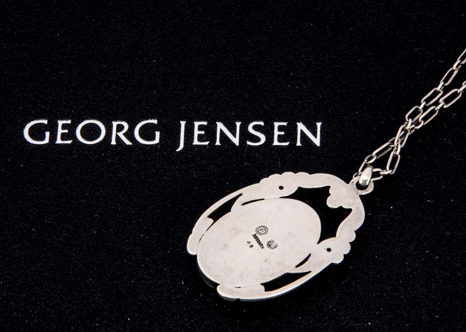 An early 20th century silver Georg Jensen labradorite pendant no.49, - Image 2 of 3
