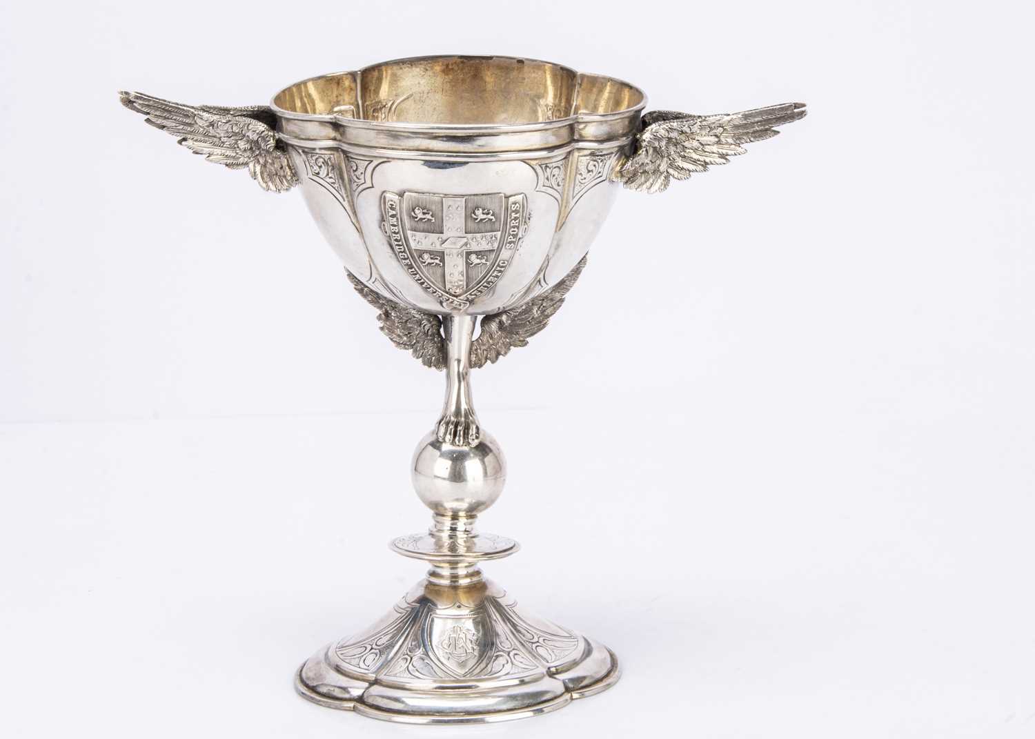 A mid Victorian silver presentation trophy,