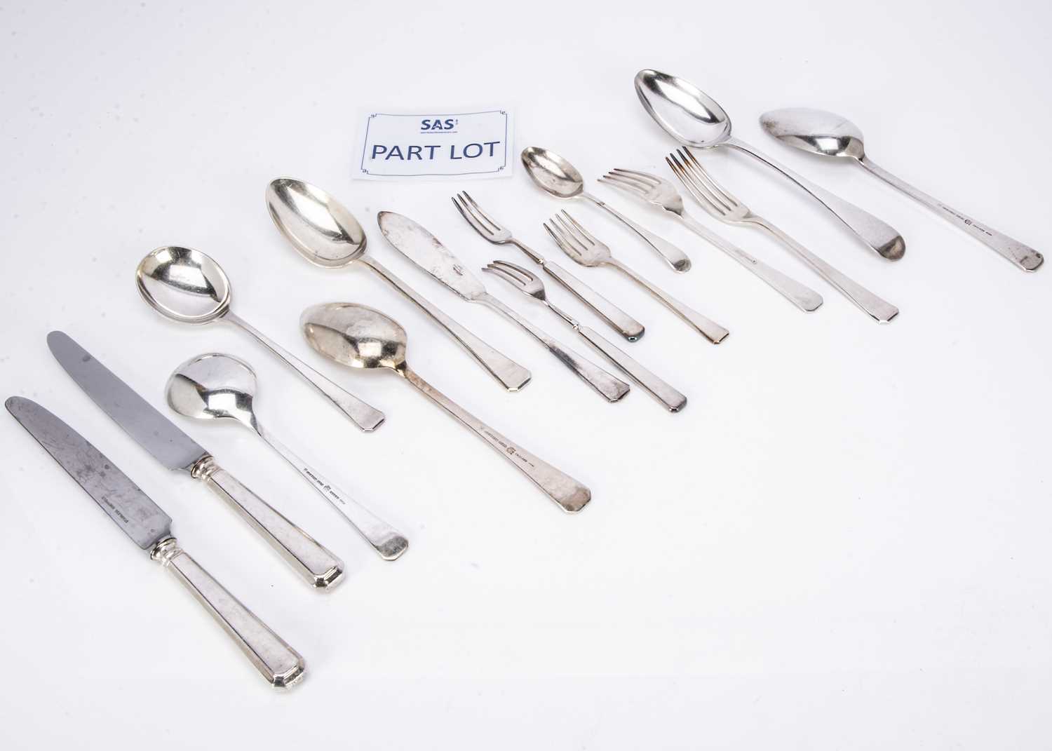 A large part canteen of Art Deco silver plated cutlery by Elkington & Co