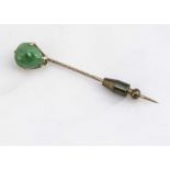 A certificated Chinese jadeite jade stick pin,
