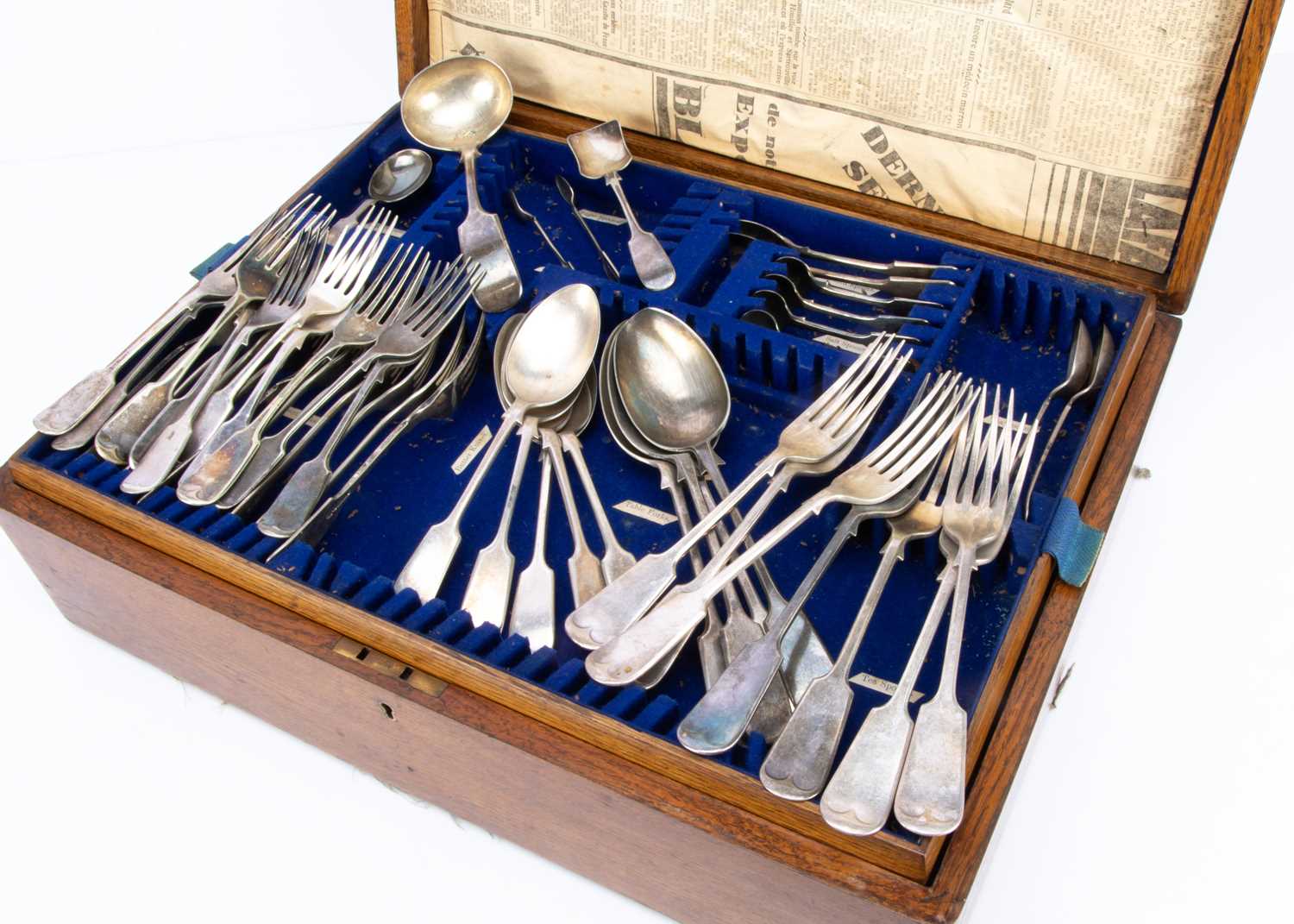 A collection of silver plated flatware,